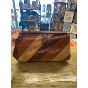 Vintage Letisse Leather Patchwork Clutch